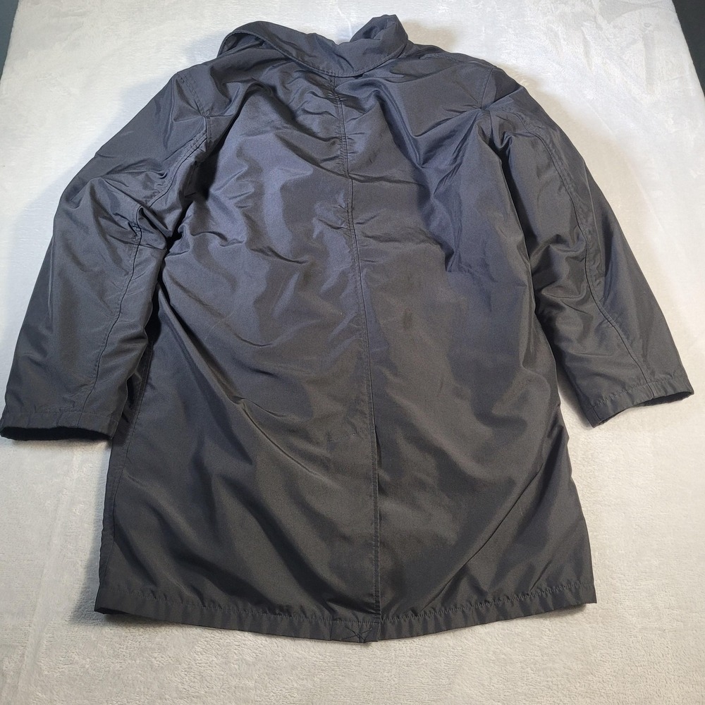 Vintage Gap Coat Mens XL Gray Insulated Button Front Raincoat Lined Trench - Picture 16 of 16